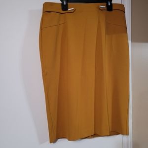 Gold colored A line skirt